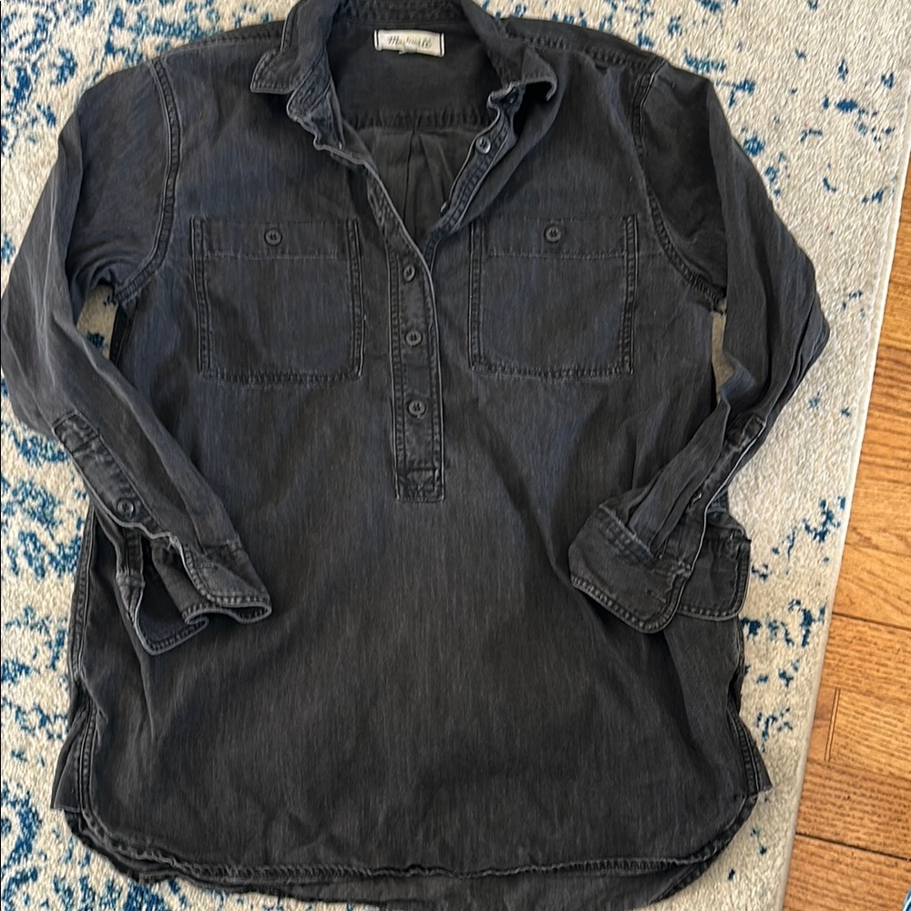 Madewell washed black Button-Up Shirt